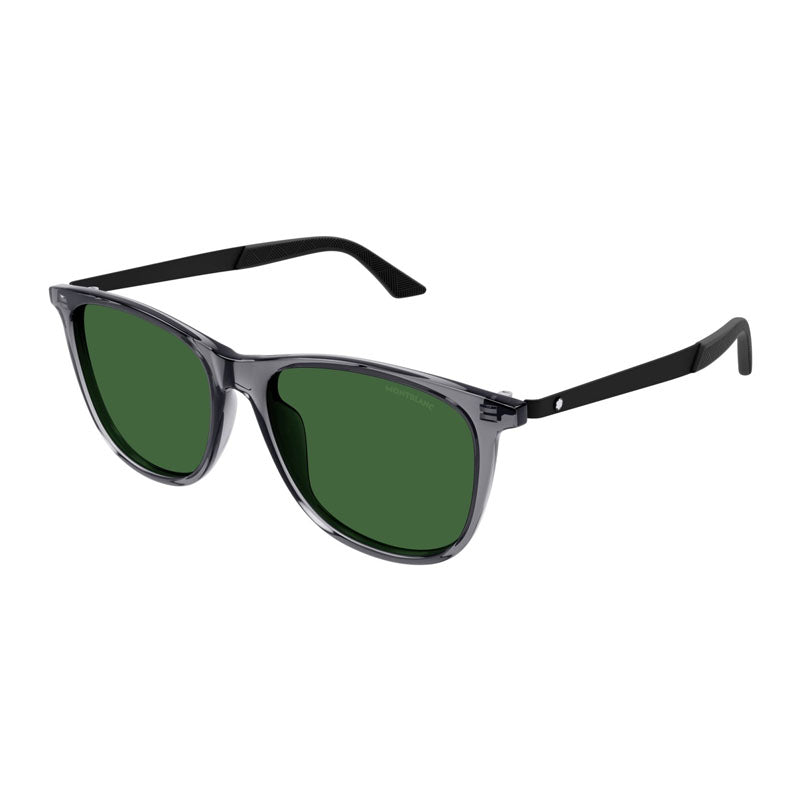 Montblanc Sunglasses Square Full Rim, Grey/Black Frame and Green Lens MB0330S002