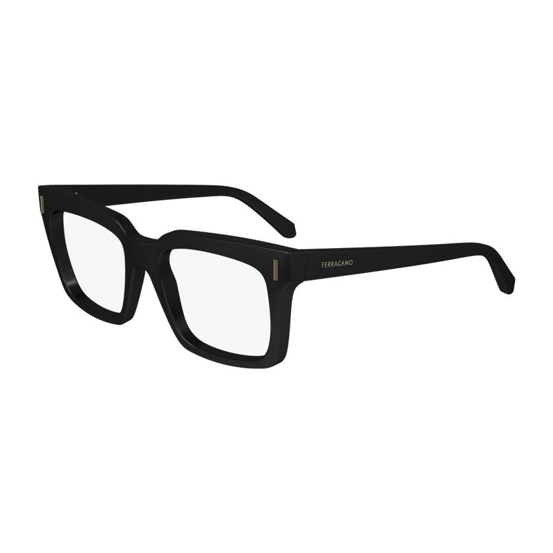 Ferragamo Salvatore Ferragamo Eyeglasses Square Full Rim, Black Frame and Clear Demo Lenses Lens SF2993001
