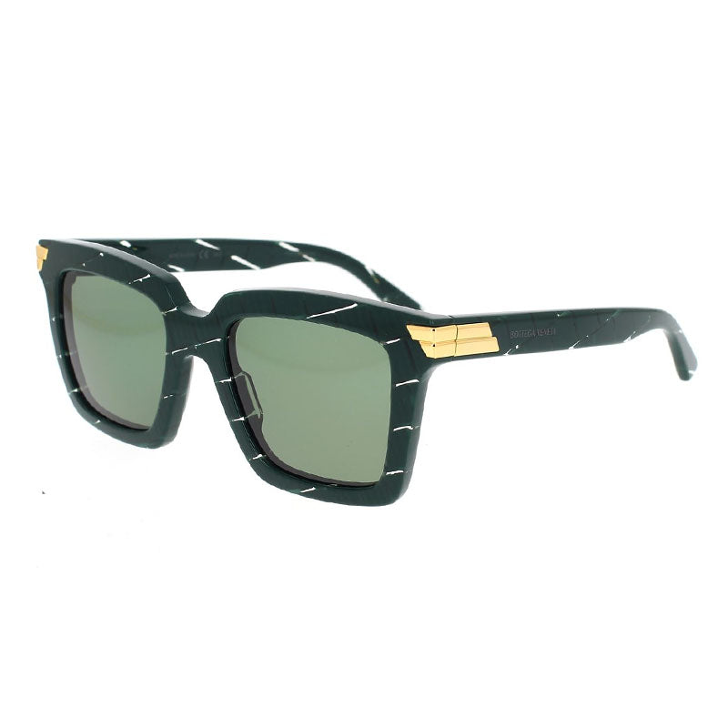 Bottega Veneta Sunglasses Square Full Rim, Green Frame and Green Lens BV1005S008