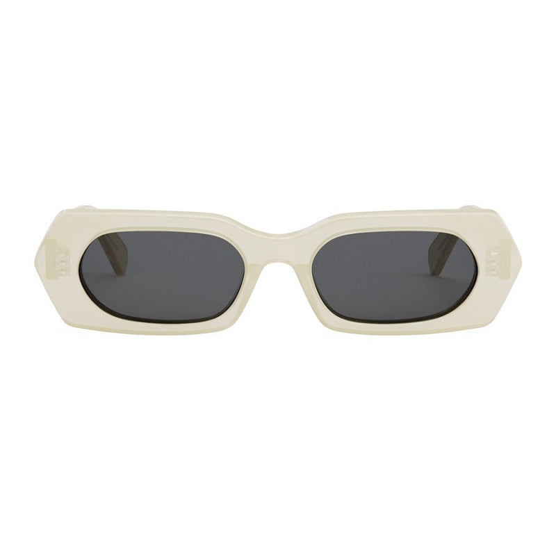 Celine Sunglasses Geometric Full Rim, Opal Vanilla Frame and Smoke Lens CL40243I39A