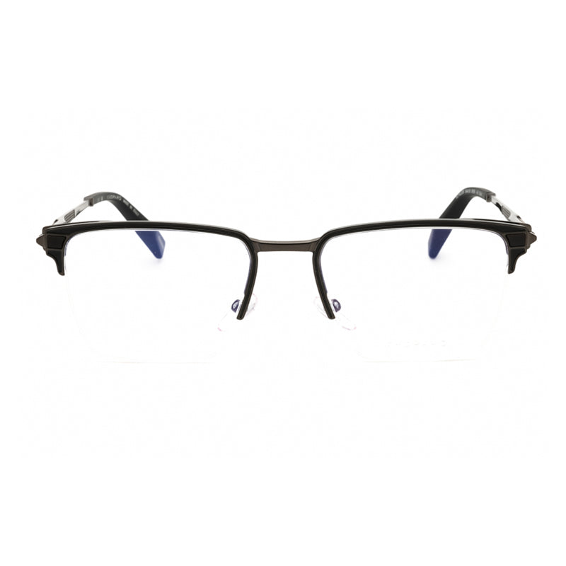 Chopard Eyeglasses Rectangle Semi Rim, Shiny Gunmetal Frame and Clear Demo Lenses Lens VCHL20V0K56