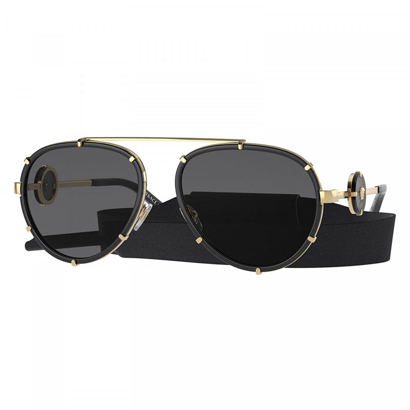 Versace Sunglasses Aviator Full Rim, Black Frame and Dark Grey Lens VE2232143887