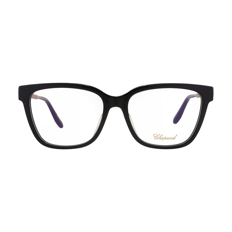 Chopard Eyeglasses Square Full Rim, Shiny Black Frame and Clear Demo Lenses Lens VCH333W0700