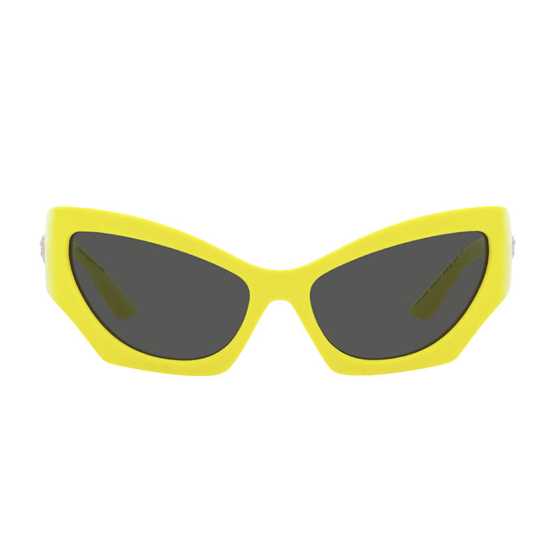 Versace Sunglasses Cat Eye Full Rim, Yellow Frame and Dark Grey Lens VE4450541887