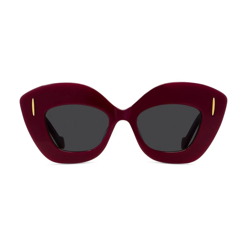 Loewe Sunglasses Cat Eye Full Rim, Red Frame and Grey Lens LW40127F66A