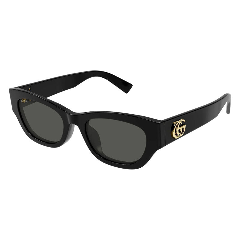 Gucci Sunglasses Square Full Rim, Shiny Black Frame and Grey Lens GG1954SA001