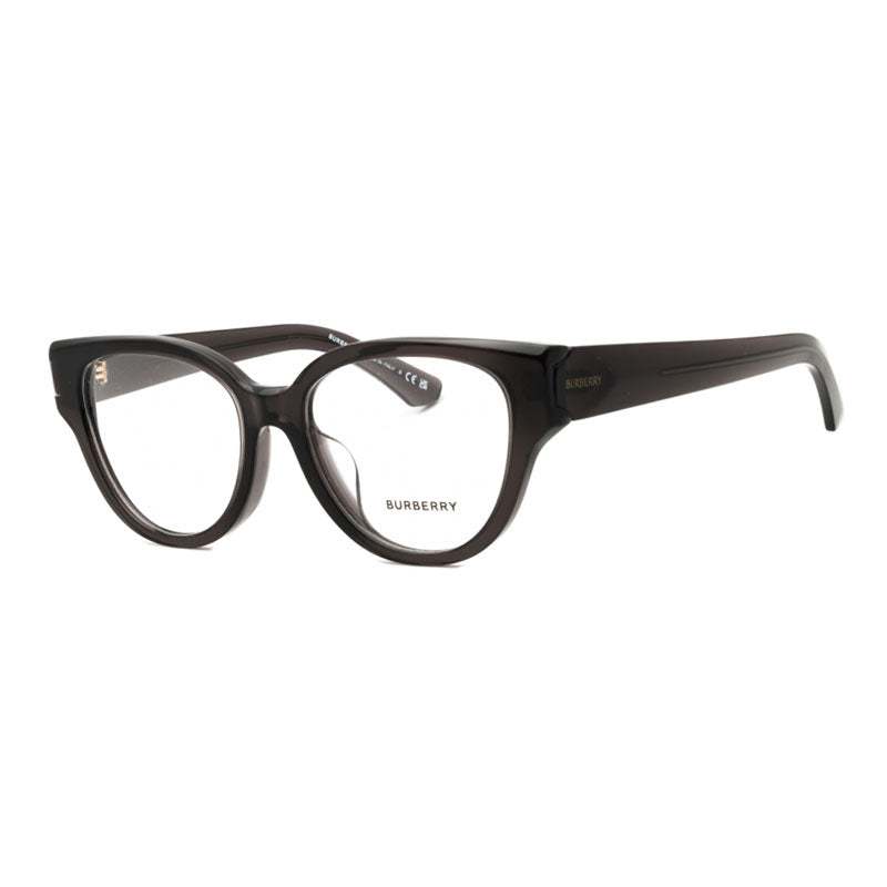 Burberry Eyeglasses Round Full Rim, Grey Frame and Clear Demo Lenses Lens BE2421F4112