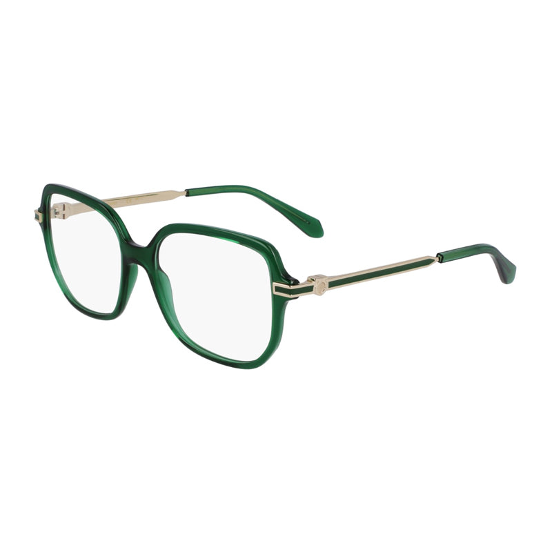 Ferragamo Salvatore Ferragamo Eyeglasses Shield Full Rim, Transpatent Green Frame and Clear Demom Lens Lens SF3012317