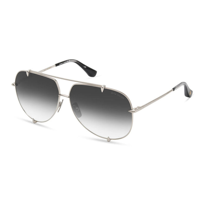 Dita Sunglasses Aviator Full Rim, Silver Frame and Grey to Clear Gradient Lens TALON-23007I