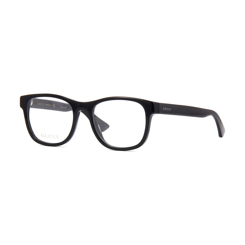 Gucci Eyeglasses Square Full Rim, Black Frame and Clear Demo Lenses Lens GG0004O001