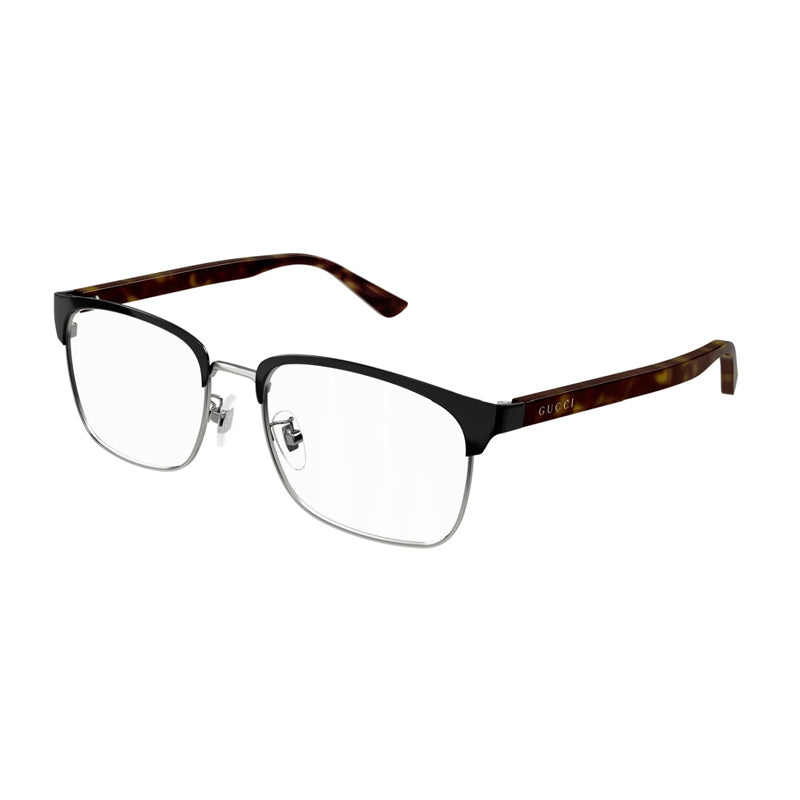 Gucci Eyeglasses Rectangle Full Rim, Black Frame and Clear Demo Lenses Lens GG0934OA006