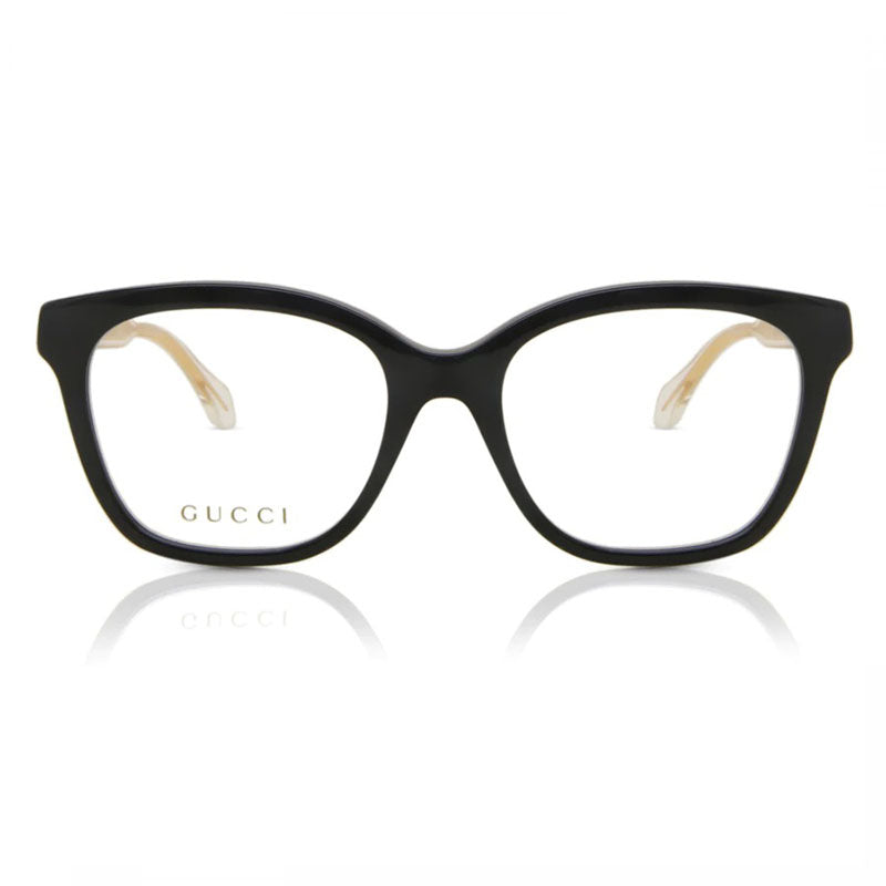 Gucci Eyeglasses Square Full Rim, Black Frame and Clear Demo Lenses Lens GG0566ON001