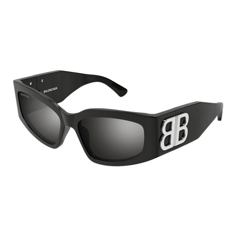 Balenciaga Sunglasses Cat Eye Full Rim, Grey Frame and Grey Silver Mirror Lens BB0321S009