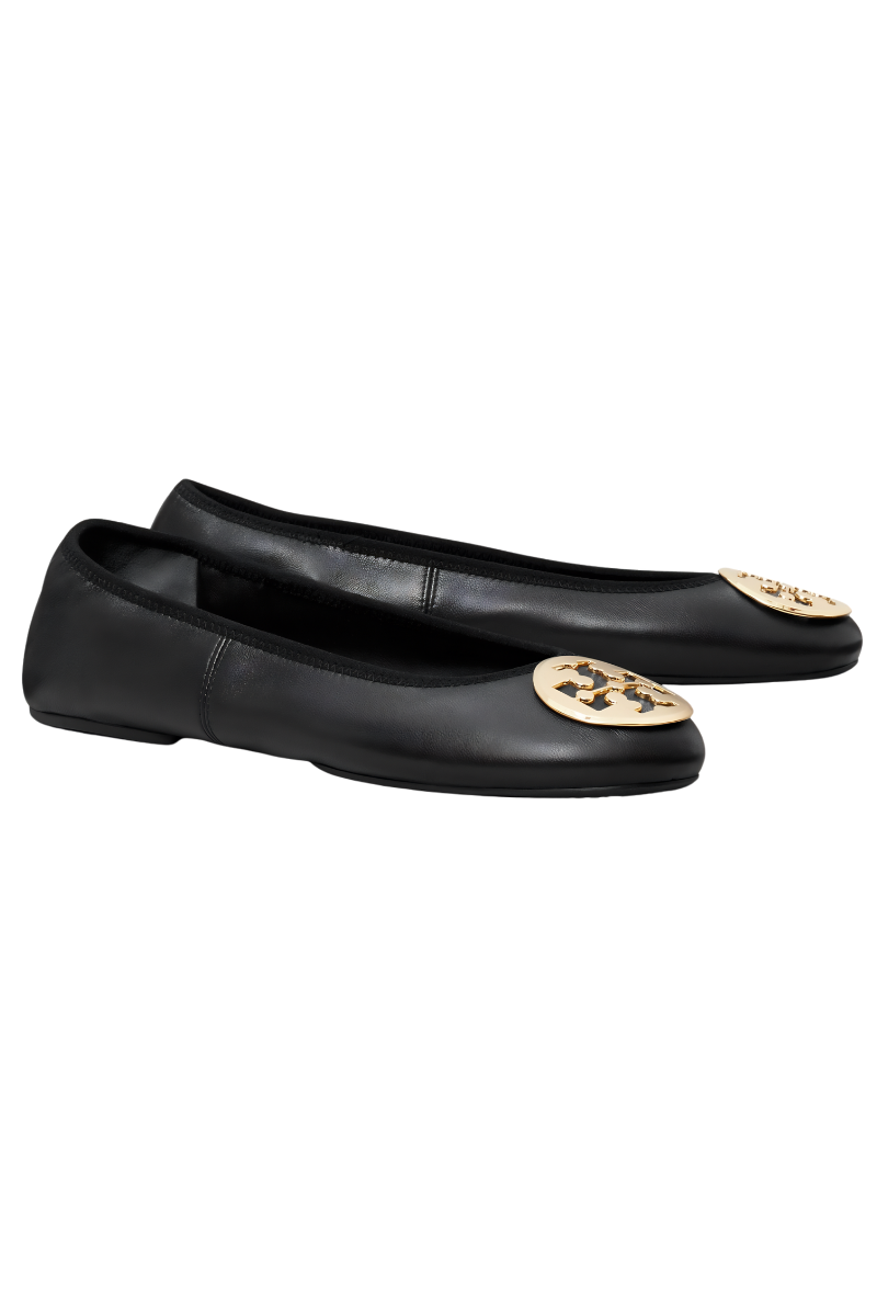 Tory Burch Minnie Travel Ballet Perfect Black/gold 177201013
