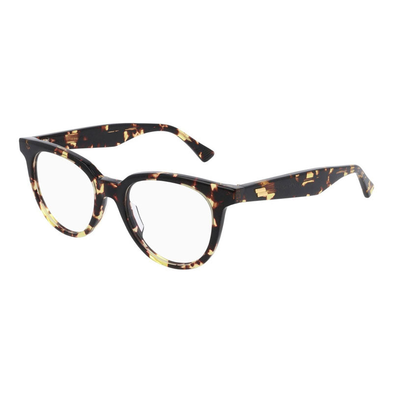 Bottega Veneta Eyeglasses Butterfly Full Rim, Havana Frame and Clear Demo Lenses Lens BV1020O002