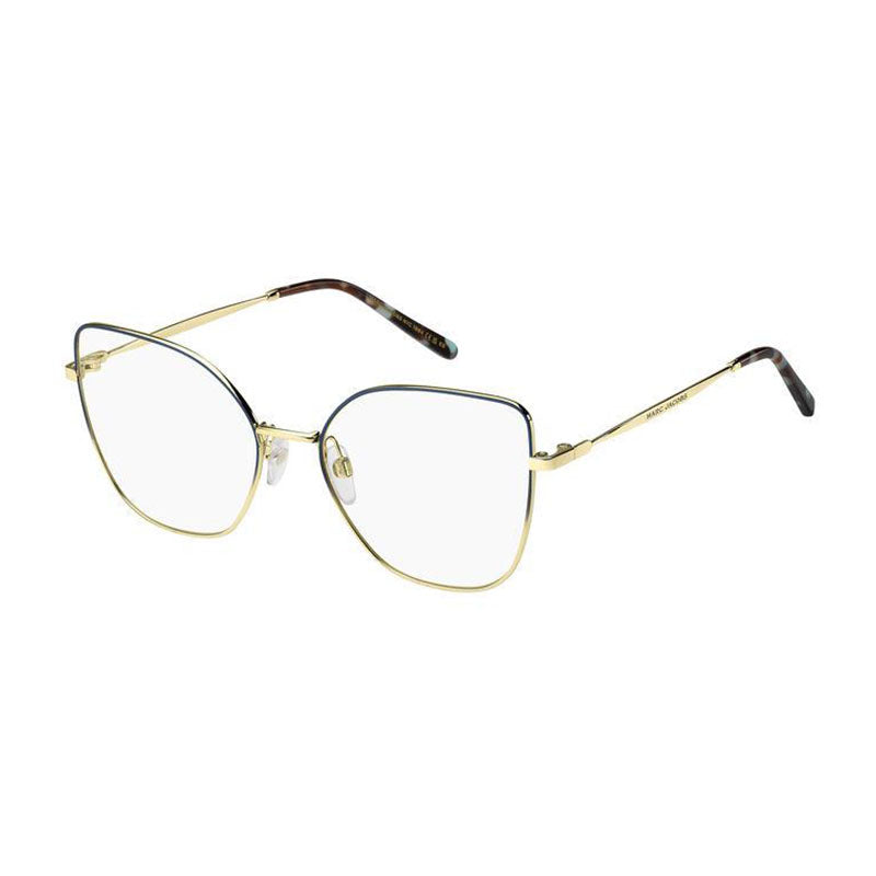 Marc Jacobs Eyeglasses Cat Eye Full Rim, Gradient Matte Blue/Gold Frame and Clear Demo Lenses Lens MARC7040NUC00