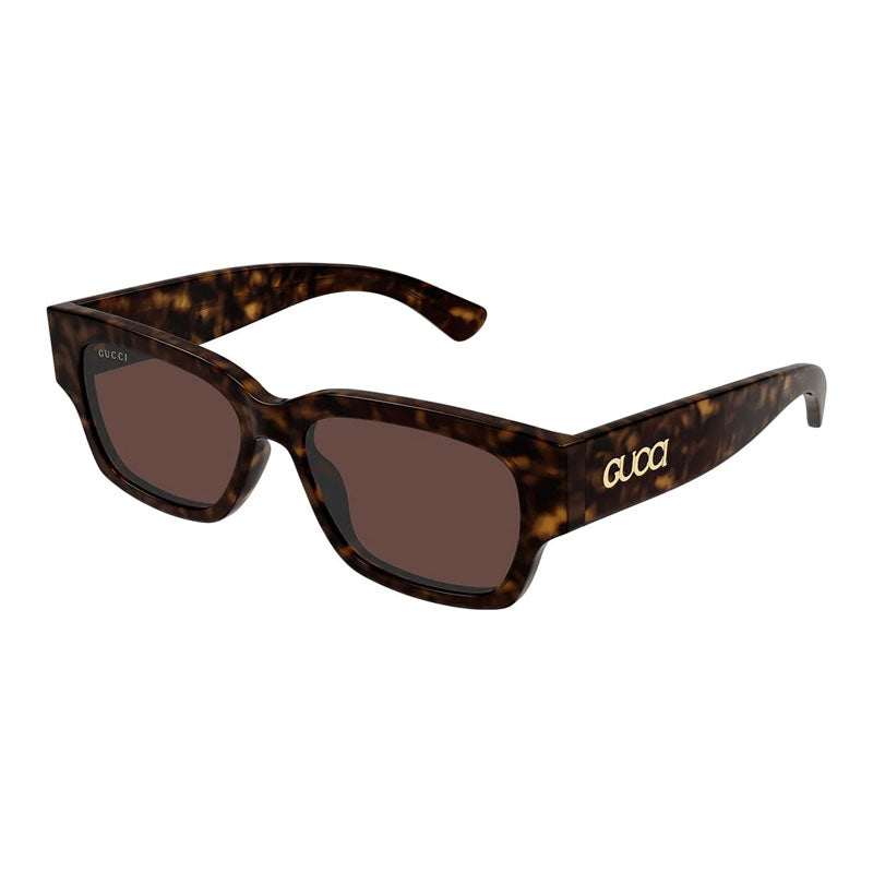 Gucci Sunglasses Square Full Rim, Dark Havana Frame and Brown Lens GG1794S002
