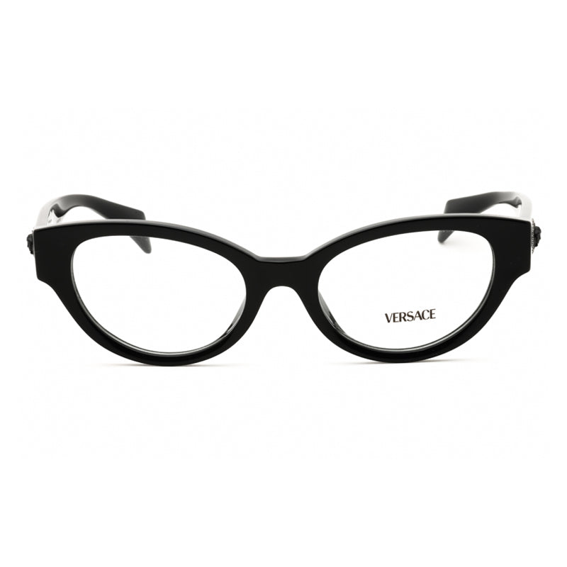 Versace Eyeglasses Cat Eye Full Rim, Black Frame and Clear Demo Lenses Lens VE3361UGB1