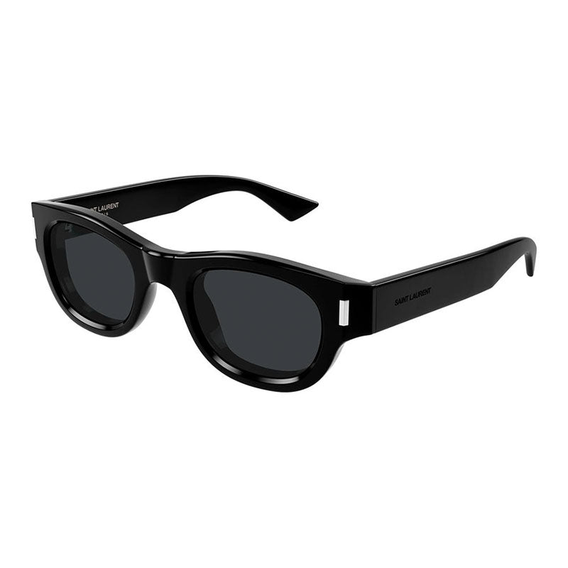 Saint Laurent Sunglasses Square Full Rim, Black Frame and Dark Grey Lens SL761001