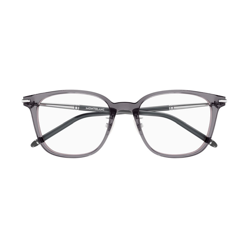 Montblanc Eyeglasses Square Full Rim, Shiny Grey Frame and Clear Demo Lens Lens MB0247OK002