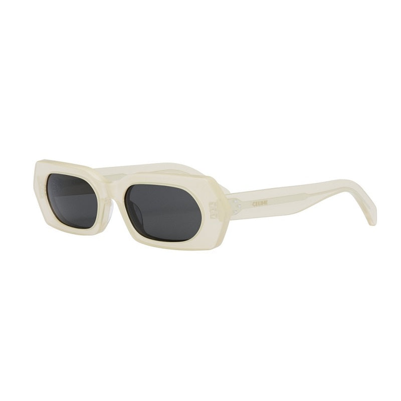 Celine Sunglasses Geometric Full Rim, Opal Vanilla Frame and Smoke Lens CL40243I39A