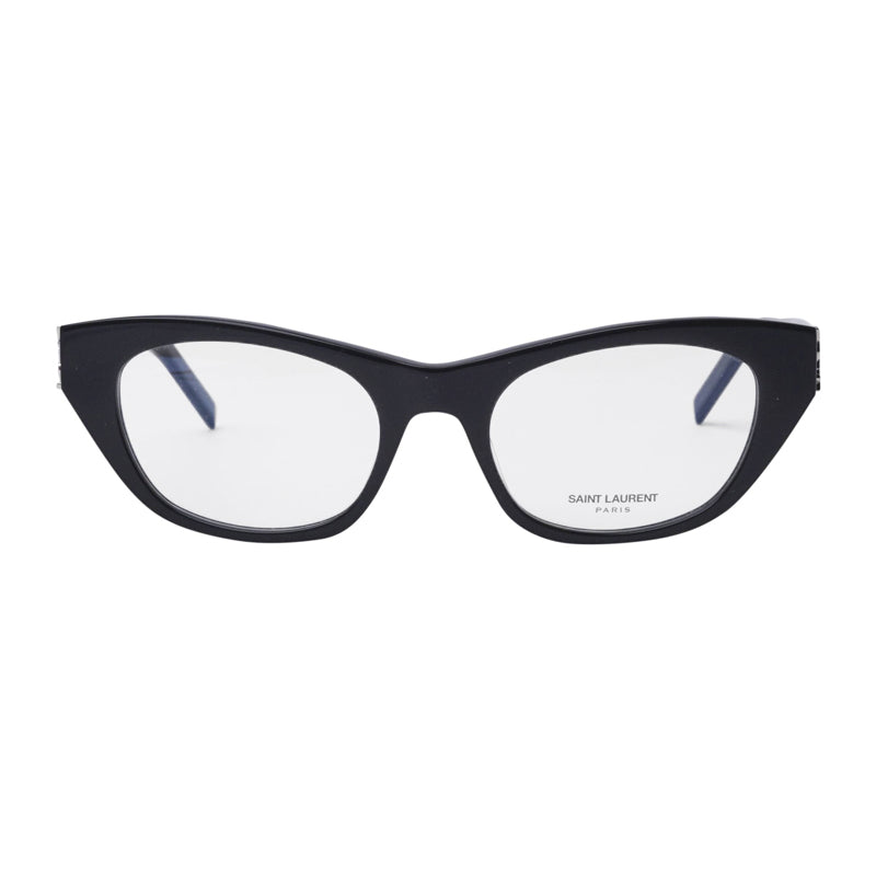 Saint Laurent Eyeglasses Cat Eye Full Rim, Black Frame and Clear Demo Lenses Lens SLM80001