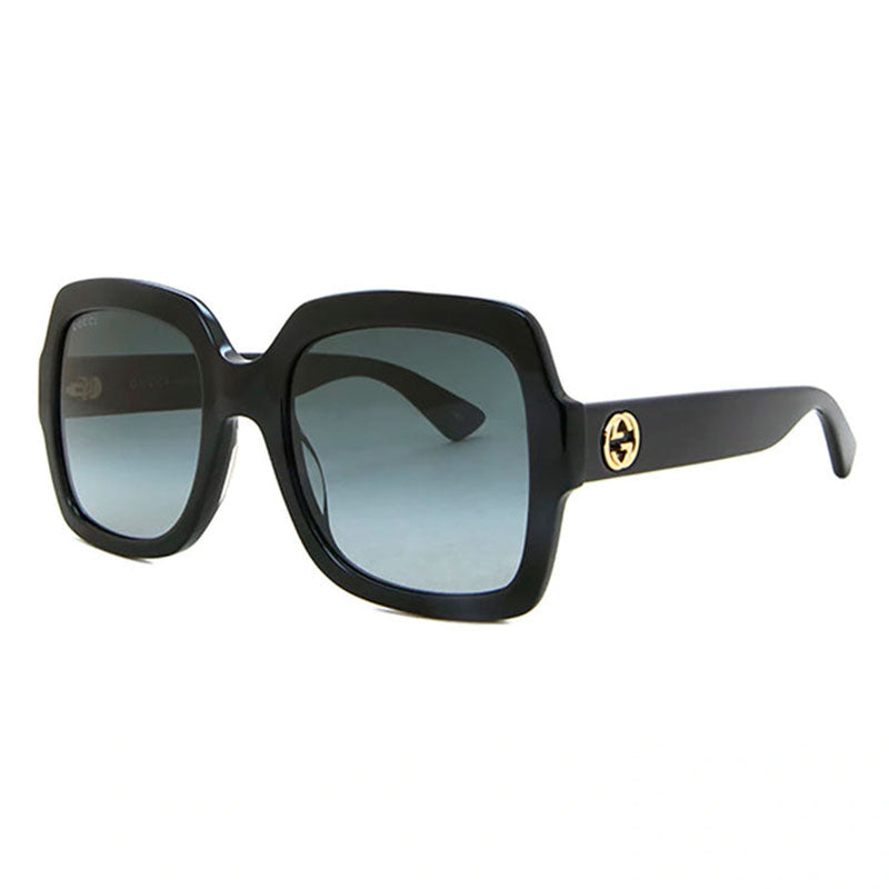 Gucci Sunglasses Square Full Rim, Black Frame and Grey Gradient Lens GG0036SN001