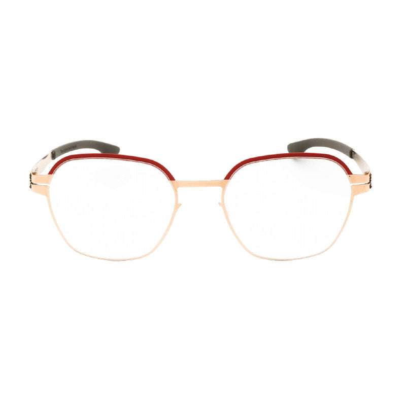 Ic! Berlin Eyeglasses Round Full Rim, Rogochi Pop Rose-Gold Frame and Clear Demo Lenses Lens THEDAM16100810