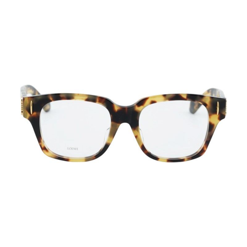 Loewe Eyeglasses Square Full Rim, Brown Havana Frame and Clear Demo Lens Lens LW50091F056