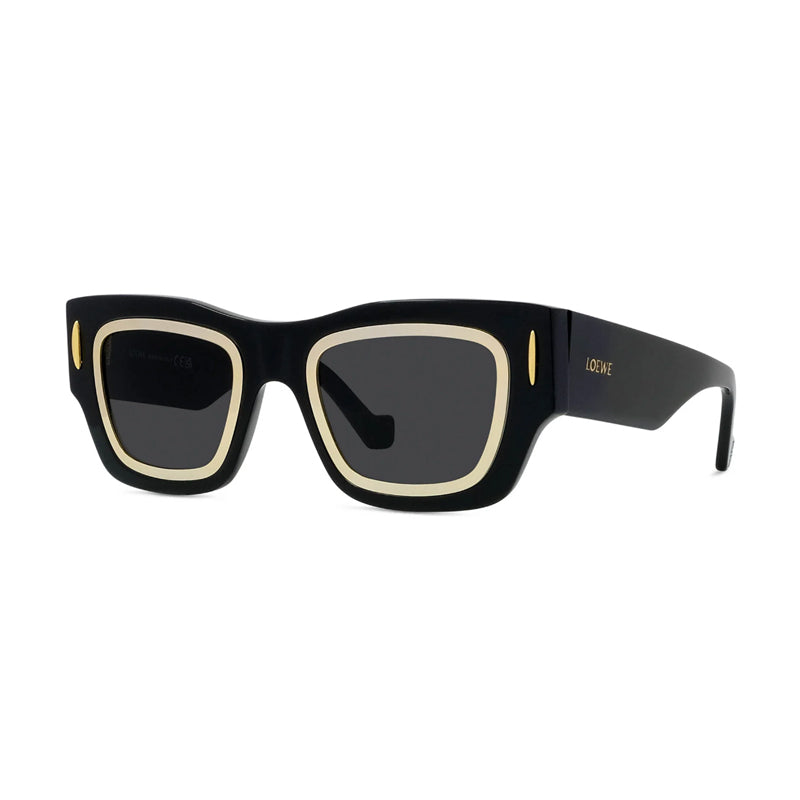 Loewe Sunglasses Square Full Rim, Black Frame and Grey Lens LW40168I01A