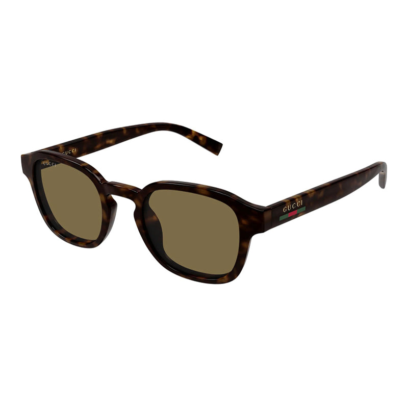 Gucci Sunglasses Square Full Rim, Dark Havana Frame and Brown Lens GG2106S002