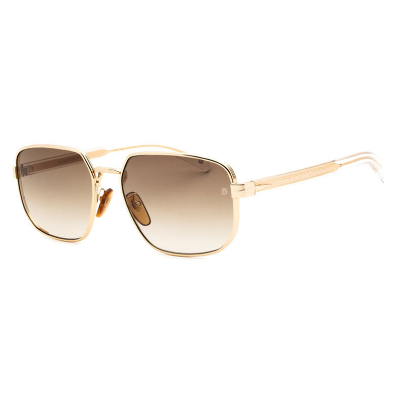 David Beckham Sunglasses Rectangle Full Rim, Gold Frame and Brown Gradient Lens DB7121/G/S0LOJHA