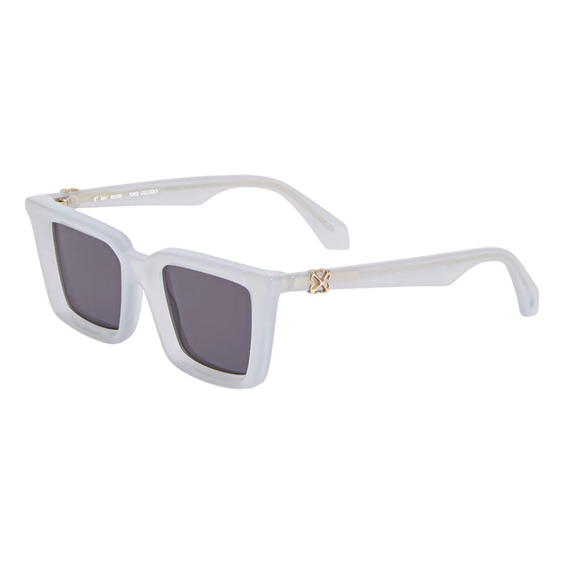 Off-White Sunglasses Square Full Rim, Shiny Light Grey Frame and Dark Grey Lens OERI13UDALTON0907