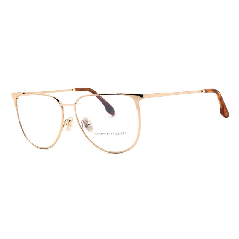 Victoria Beckham Eyeglasses Oval Full Rim, Rose Gold Frame and Clear Demo Lenses Lens VB2121770