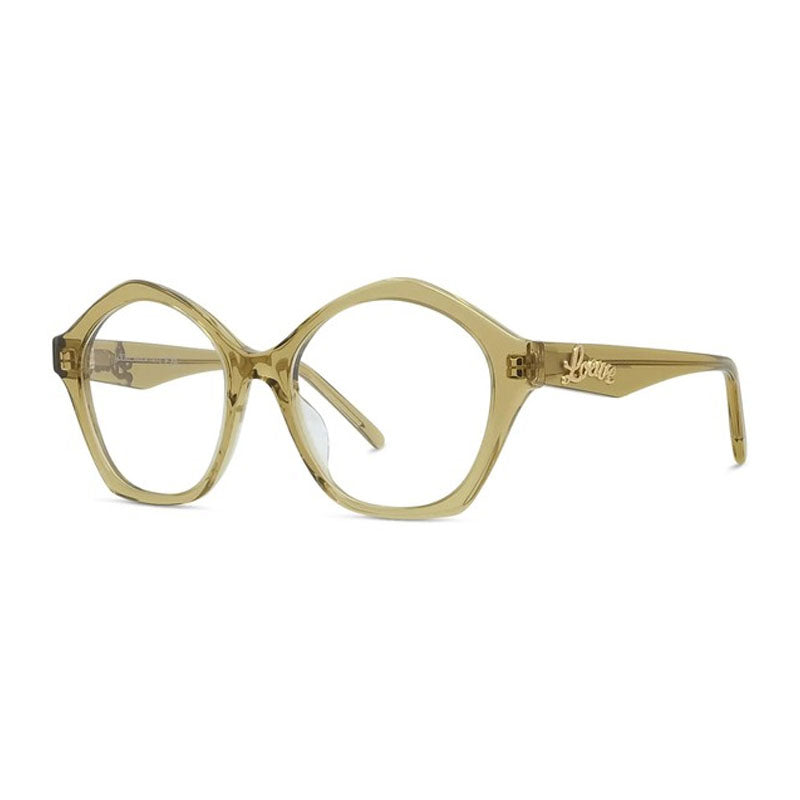 Loewe Eyeglasses Square Full Rim, Glossy Green Frame and Clear Demo Lens Lens LW50053I096