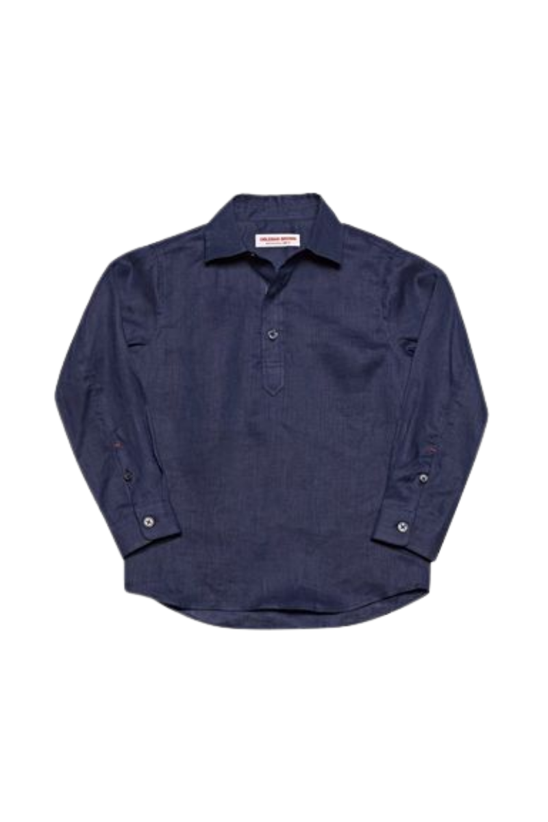 Orlebar Brown Kid's Top Rhys Smart Linen-276980-Navy