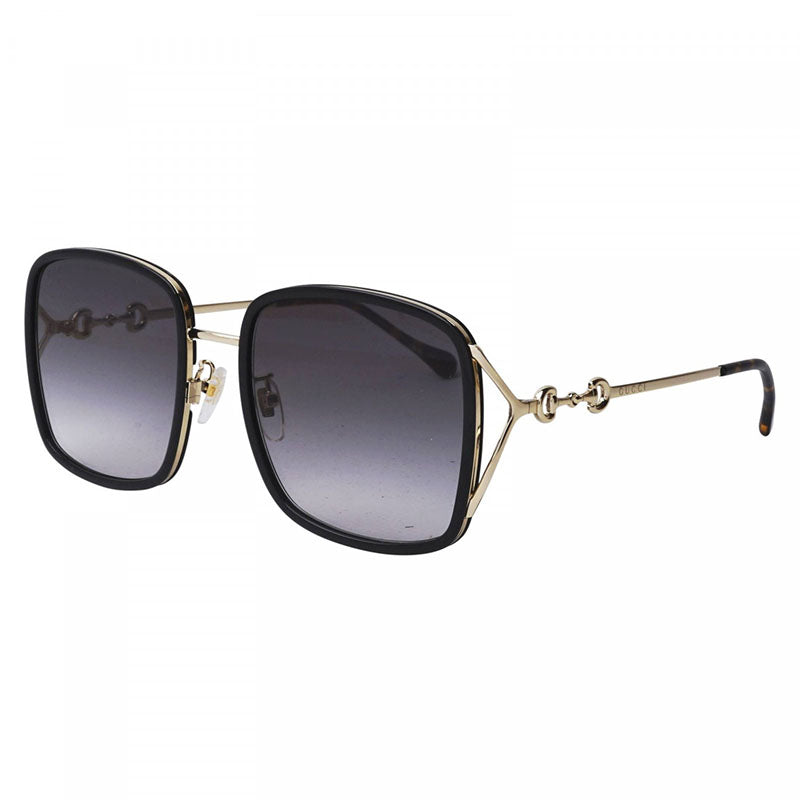 Gucci Sunglasses Square Full Rim, Black Frame and Grey Lens GG1016SK001