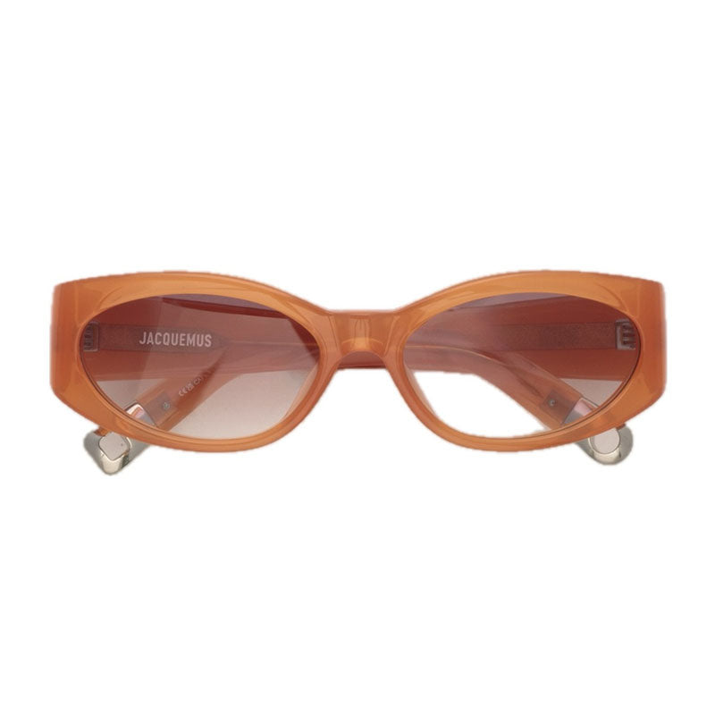 Jacquemus Sunglasses Cat Eye Full Rim, Milky Amber Frame and Plum Gradient Lens JAC/4C10