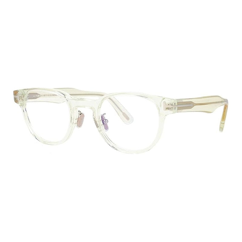 Tom Ford Eyeglasses Round Full Rim, Shiny Yellow Frame and Clear Blue Light Block Lenses Lens FT5783-D-B039