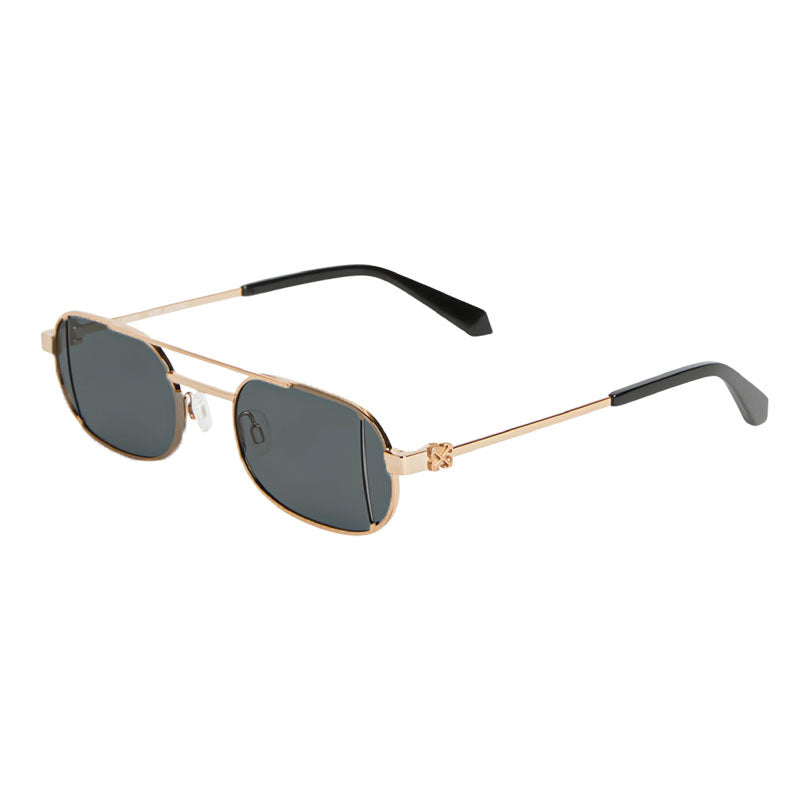 Off-White Sunglasses Square Full Rim, Gold Frame and Grey Lens OERI14HLYNN7606