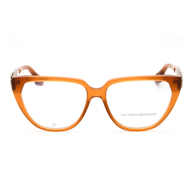 Victoria Beckham Eyeglasses Cat Eye Full Rim, Caramel Frame and Clear Demo Lenses Lens VB2661240