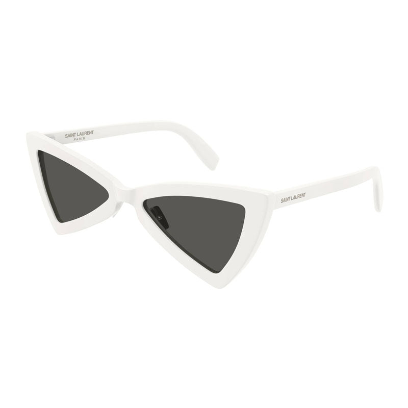 Saint Laurent Sunglasses Cat Eye Full Rim, White Frame and Grey Lens SL207JERRY007