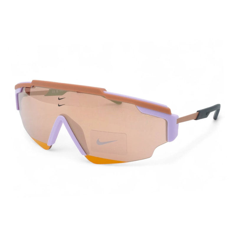 Nike Sunglasses Shield Semi Rim, Matte Lilac Frame and Rose Gold Mirror Lens NIKEMARQUEEEDGEM519