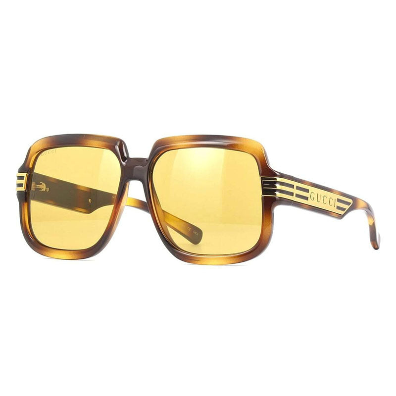 Gucci Sunglasses Square Full Rim, Havana Frame and Brown Lens GG0979S002