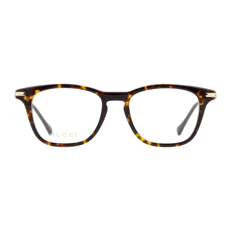 Gucci Eyeglasses Square Full Rim, Havana/Gold Frame and Clear Demo Lens Lens GG0919O002