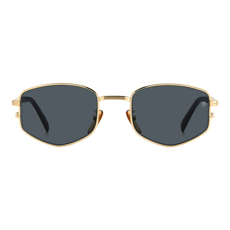David Beckham Sunglasses Geometric Full Rim, Gold Frame and Grey Lens DB1129/S0RHLIR