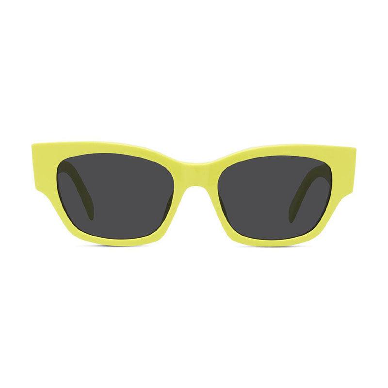 Celine Sunglasses Square Full Rim, Shiny Lime Frame and Smoke Lens CL40197U93A