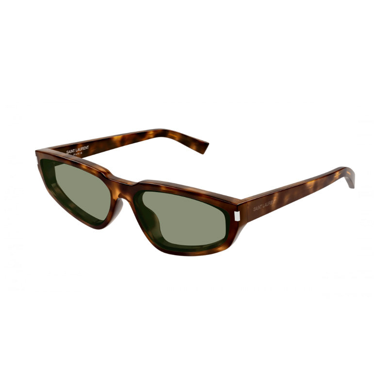 Saint Laurent Sunglasses Cat Eye Full Rim, Light Havana Frame and Green Lens SL634NOVA003