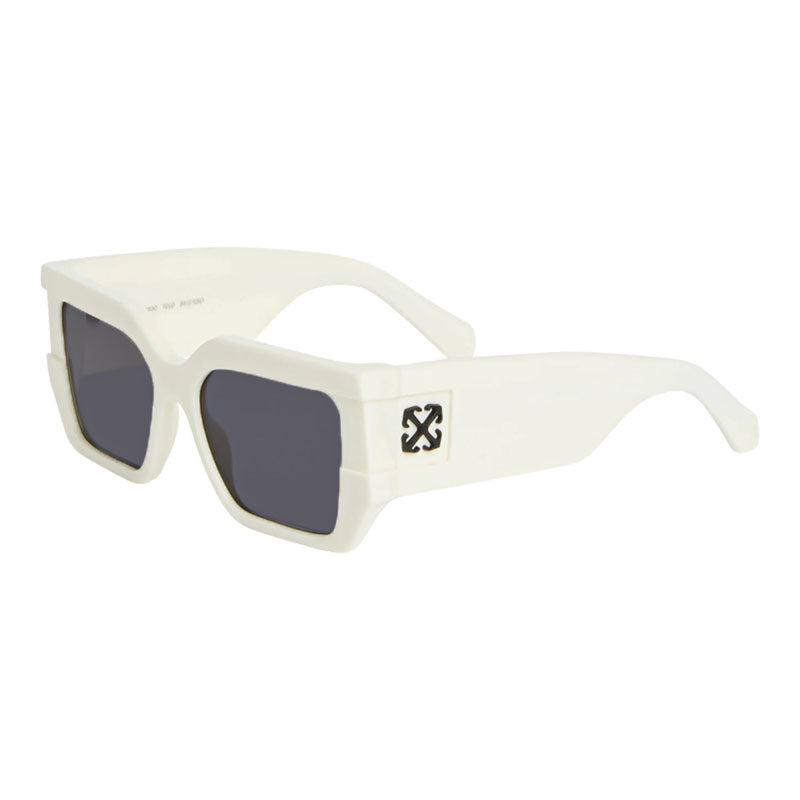 Off-White Sunglasses Square Full Rim, White Frame and Dark Grey Lens OERI148DOVER0107