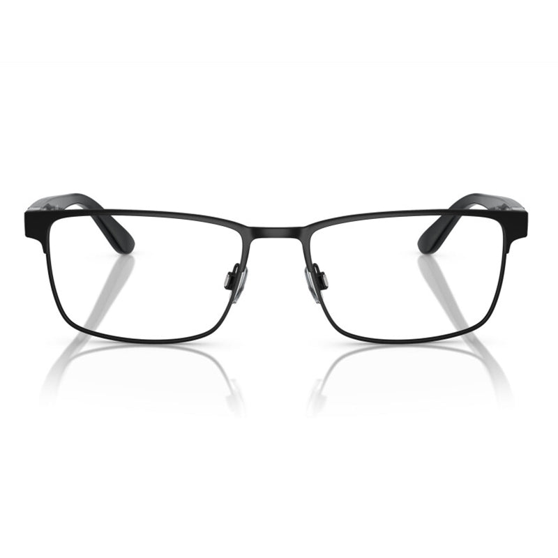 Polo Ralph Lauren Eyeglasses Rectangle Full Rim, Semi Shiny Black Shiny Black Frame and Clear Demo Lenses Lens PH12229304